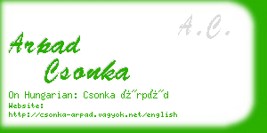 arpad csonka business card